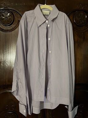 Women's Lavender Stripe Button-Down Shirt by